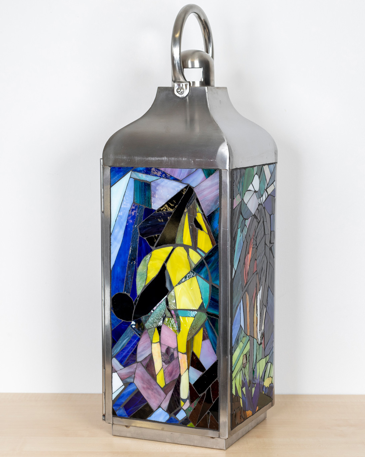 Glasmosaik Laterne Franz Marc, Pfeder und Adler